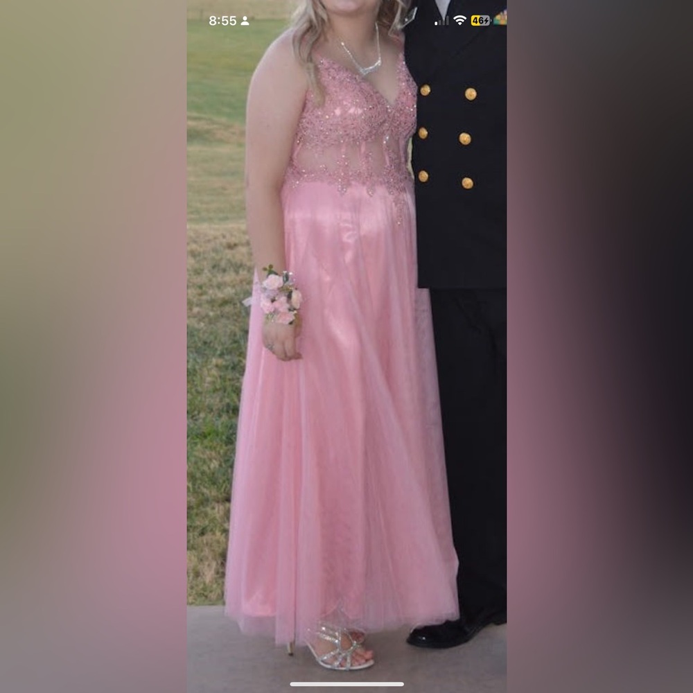 Pink Halter Embellished Gown